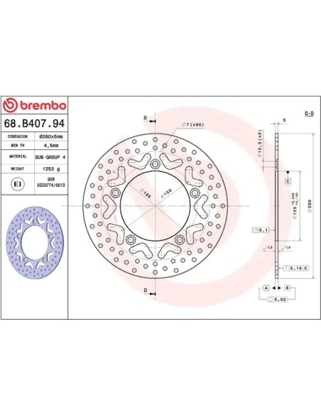 BREMBO Bremsscheiben - Detailansicht