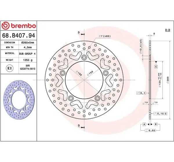 BREMBO Bremsscheiben - Detailansicht