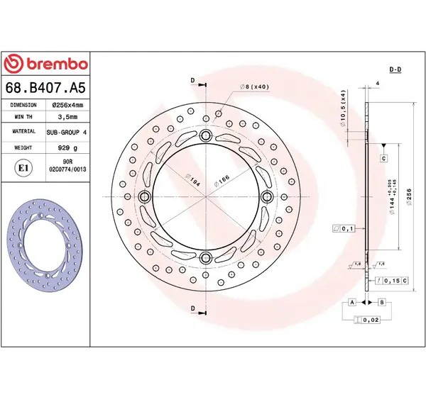 BREMBO Bremsscheiben - Detailansicht
