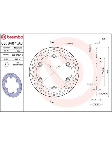 BREMBO Bremsscheiben - Detailansicht