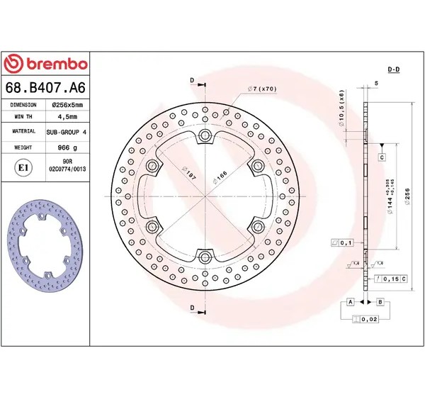 BREMBO Bremsscheiben - Detailansicht