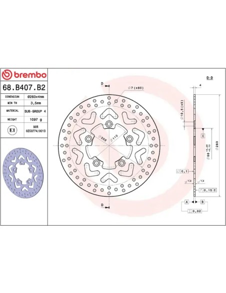 BREMBO Bremsscheiben - Detailansicht
