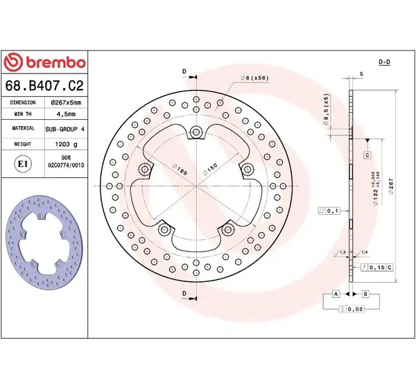 BREMBO Bremsscheiben - Detailansicht