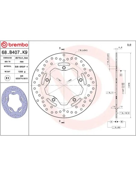 BREMBO Bremsscheiben - Detailansicht