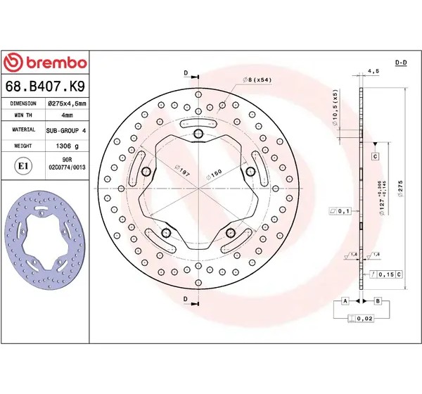 BREMBO Bremsscheiben - Detailansicht