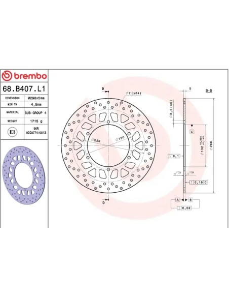 BREMBO Bremsscheiben - Detailansicht