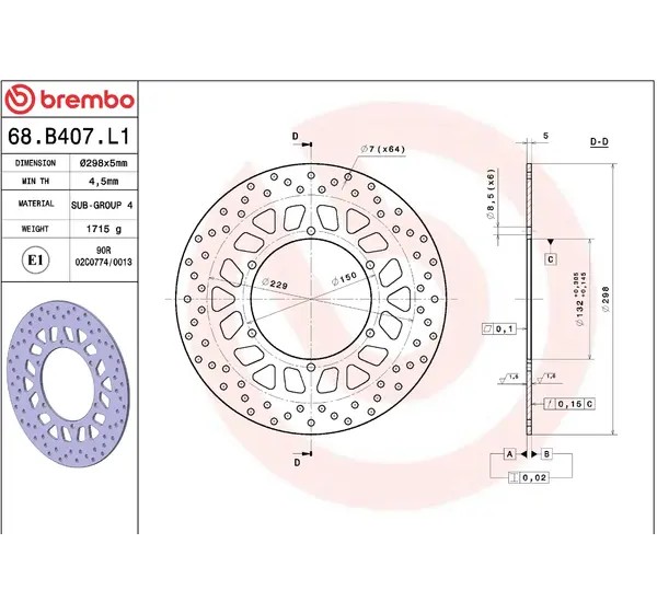 BREMBO Bremsscheiben - Detailansicht