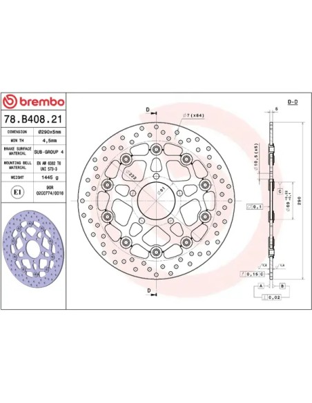 BREMBO Bremsscheiben - Detailansicht