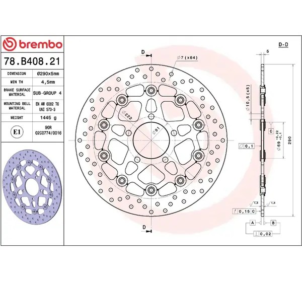 BREMBO Bremsscheiben - Detailansicht