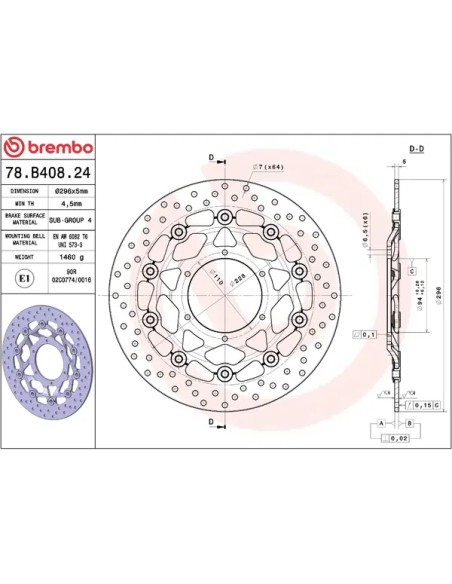BREMBO Bremsscheiben - Detailansicht