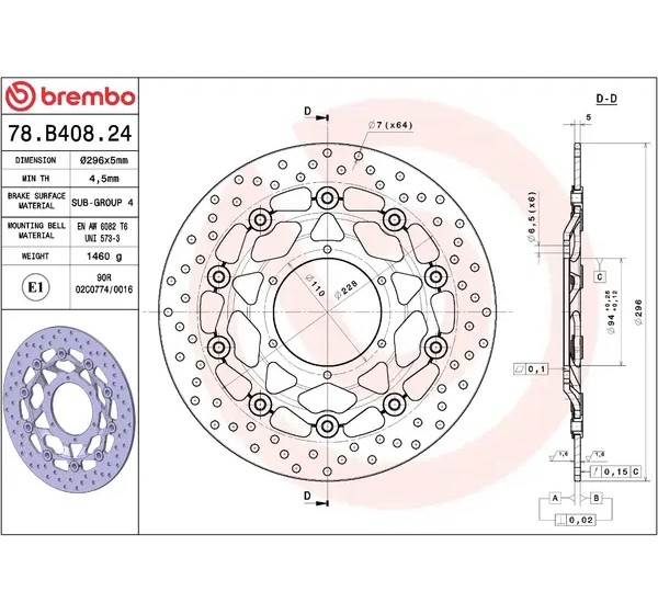 BREMBO Bremsscheiben - Detailansicht