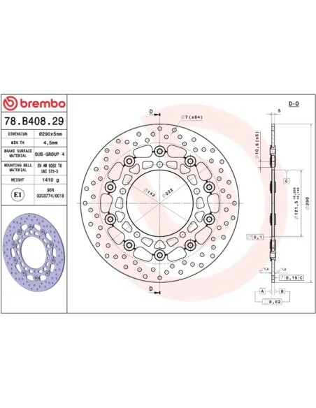BREMBO Bremsscheiben - Detailansicht