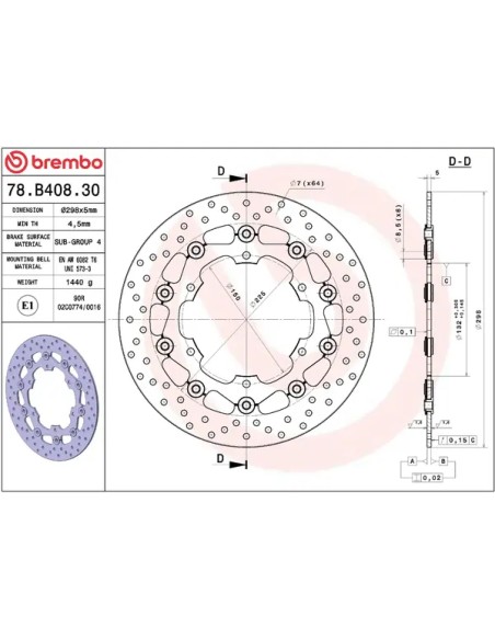 BREMBO Bremsscheiben - Detailansicht