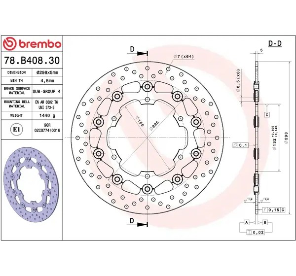 BREMBO Bremsscheiben - Detailansicht