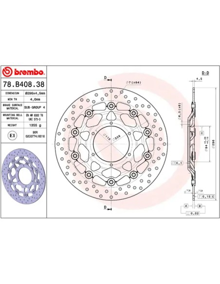 BREMBO Bremsscheiben - Detailansicht