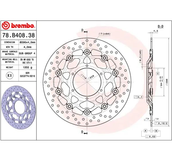 BREMBO Bremsscheiben - Detailansicht