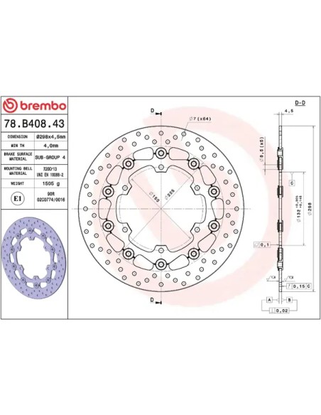 BREMBO Bremsscheiben - Detailansicht