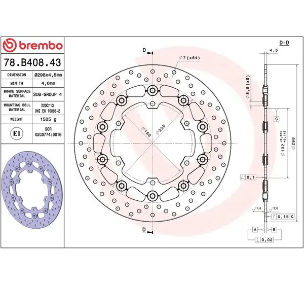 BREMBO Bremsscheiben - Detailansicht