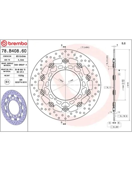 BREMBO Bremsscheiben - Detailansicht