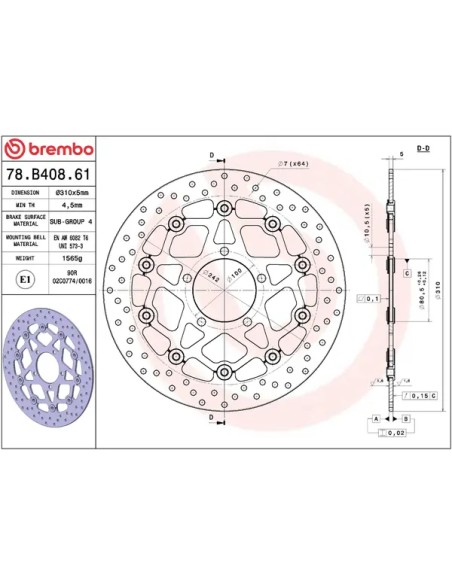 BREMBO Bremsscheiben - Detailansicht