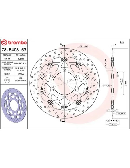 BREMBO Bremsscheiben - Detailansicht