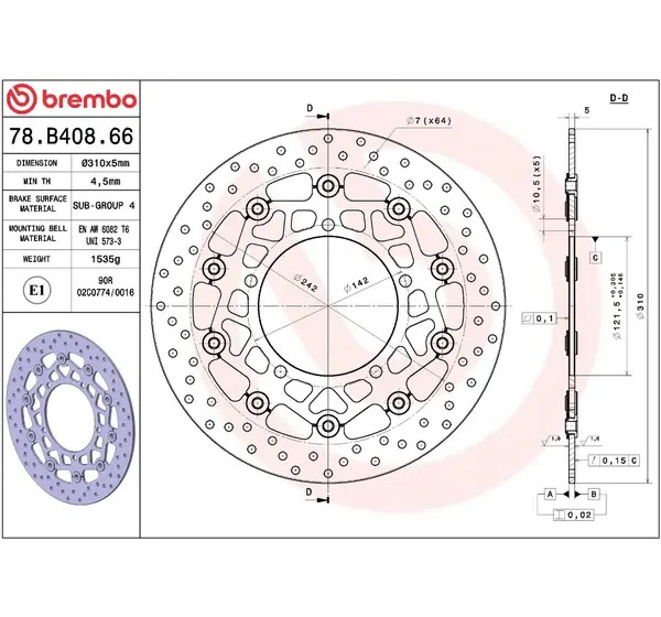 BREMBO Bremsscheiben - Detailansicht