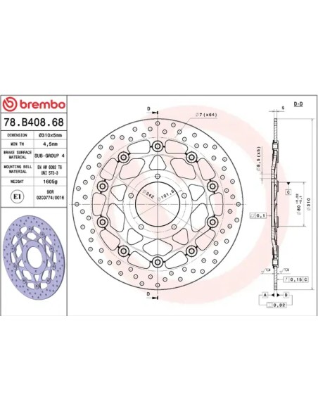 BREMBO Bremsscheiben - Detailansicht