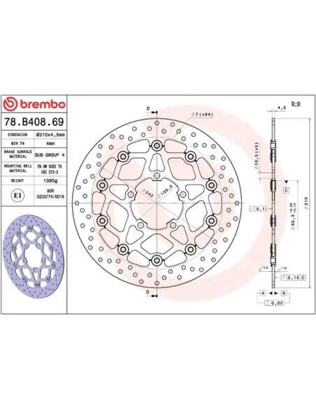 BREMBO Bremsscheiben - Detailansicht