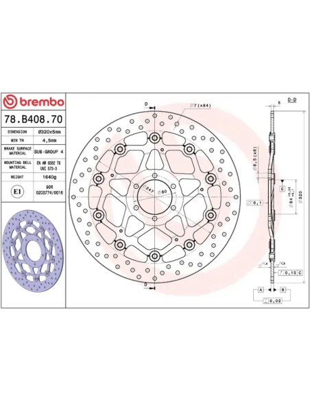 BREMBO Bremsscheiben - Detailansicht