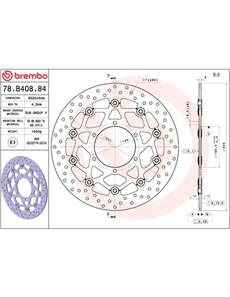 BREMBO Bremsscheiben - Detailansicht