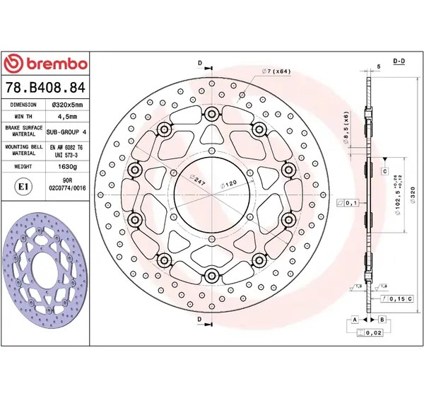 BREMBO Bremsscheiben - Detailansicht