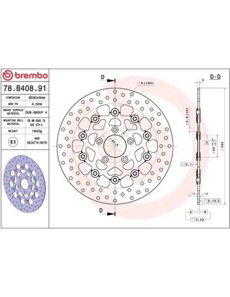 BREMBO Bremsscheiben - Detailansicht