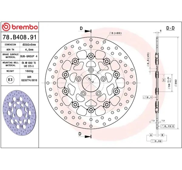 BREMBO Bremsscheiben - Detailansicht