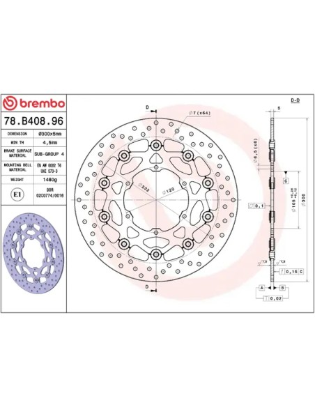 BREMBO Bremsscheiben - Detailansicht