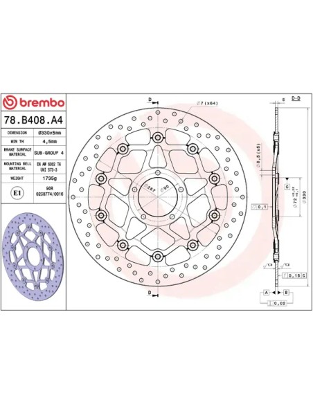 BREMBO Bremsscheiben - Detailansicht