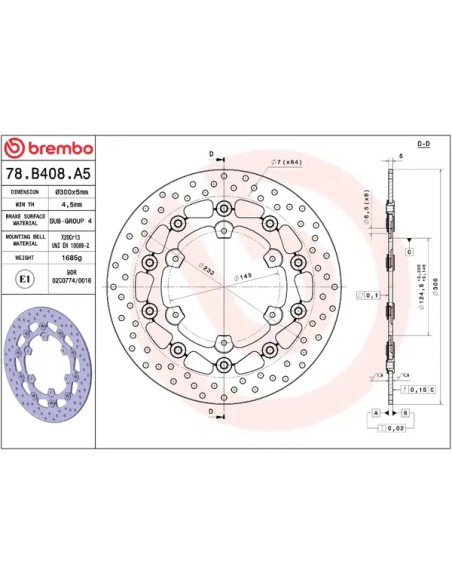 BREMBO Bremsscheiben - Detailansicht