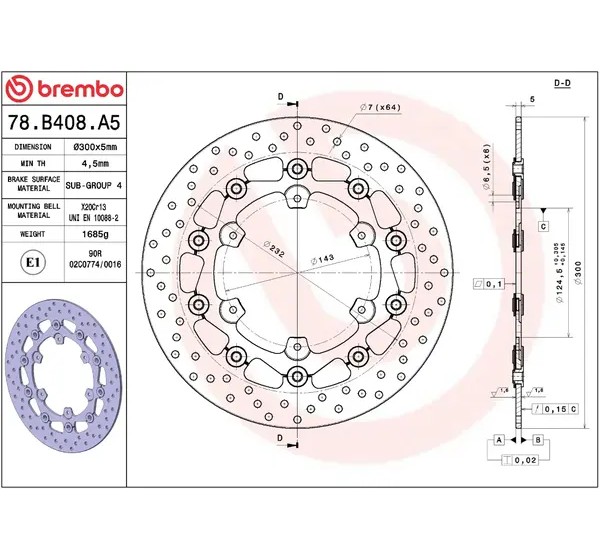 BREMBO Bremsscheiben - Detailansicht