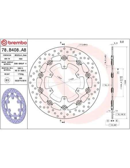 BREMBO Bremsscheiben - Detailansicht
