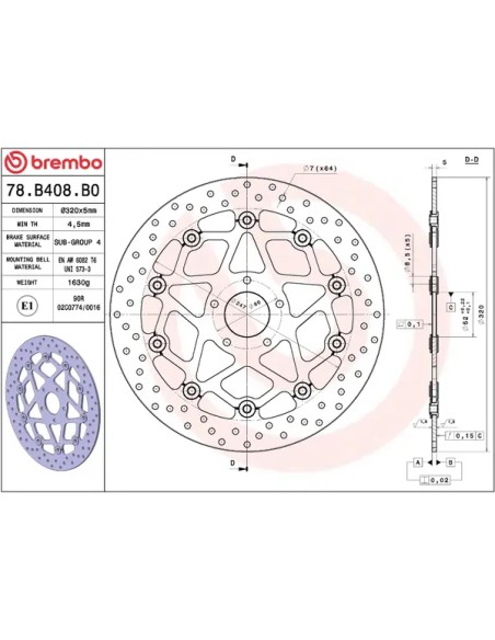 BREMBO Bremsscheiben - Detailansicht