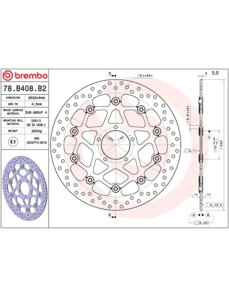 BREMBO Bremsscheiben - Detailansicht