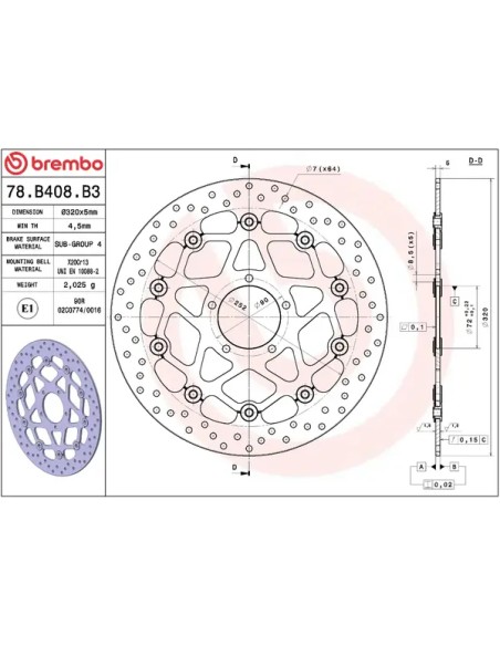 BREMBO Bremsscheiben - Detailansicht