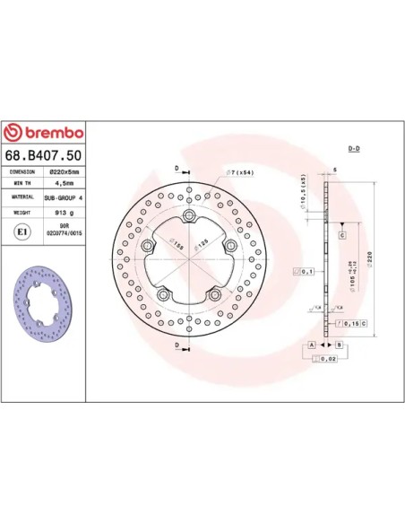 BREMBO Bremsscheiben - Detailansicht