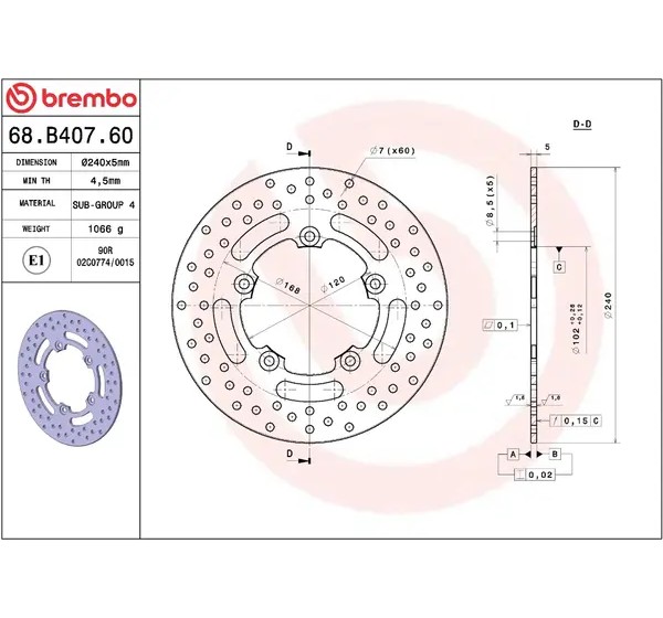 BREMBO Bremsscheiben - Detailansicht