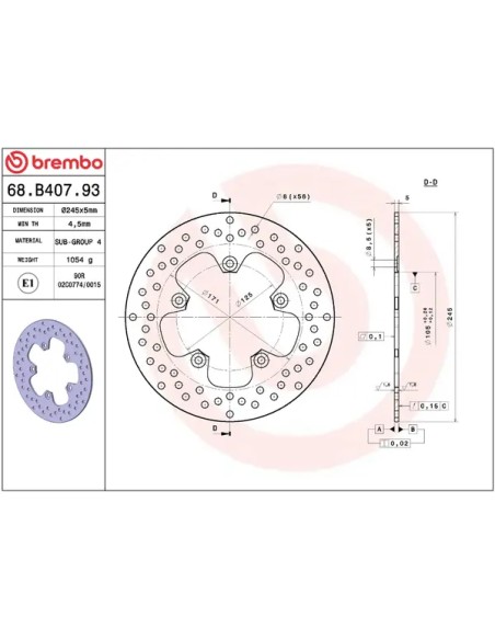 BREMBO Bremsscheiben - Detailansicht