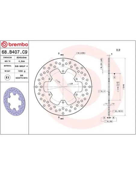 BREMBO Bremsscheiben - Detailansicht