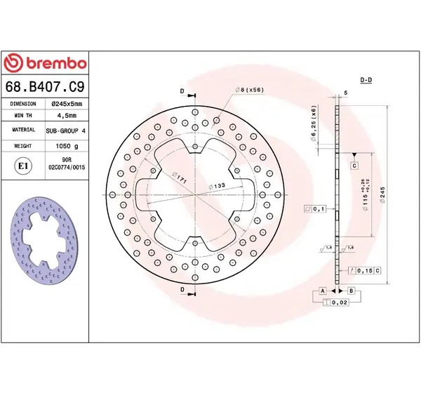 BREMBO Bremsscheiben - Detailansicht
