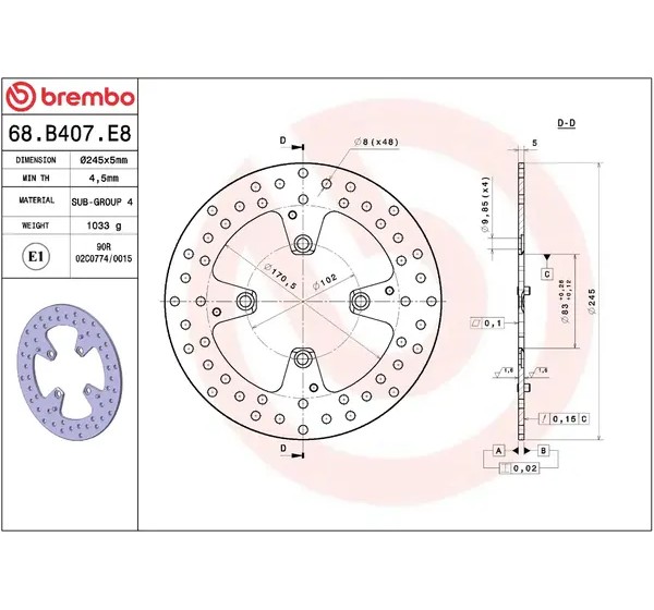 BREMBO Bremsscheiben - Detailansicht