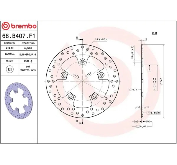 BREMBO Bremsscheiben - Detailansicht