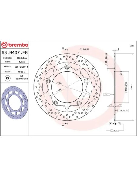 BREMBO Bremsscheiben - Detailansicht