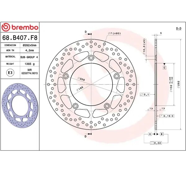 BREMBO Bremsscheiben - Detailansicht